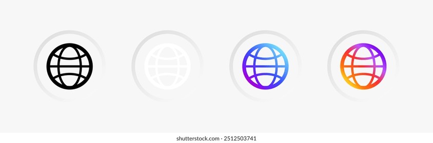Internet sign set icons. Flat and linear style. Vector icons.