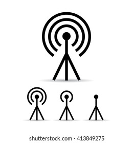 Internet signal antenna icon vector illustration isolated on white background