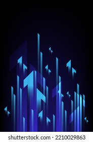 internet signal blue arrow abstract background, communication technology networking cover graphic vector