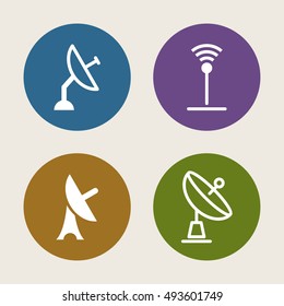 Internet Signal Icons. Telephony Connection Symbol. Radio Antenna Vector Object.
