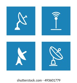 Internet Signal Icons. Telephony Connection Symbol. Radio Antenna Vector Object.
