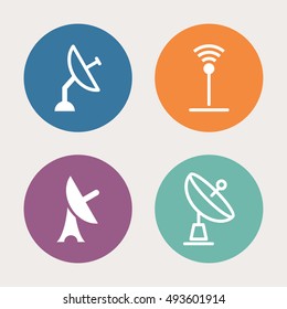 Internet Signal Icons. Telephony Connection Symbol. Radio Antenna Vector Object.