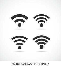 Internet signal vector icon set isolated on white background