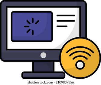 Internet Signal Waiting Screen Vector Icon Design, E-sports or mind sport Symbol, Digital sports Equipment Sign, Video games hardware Stock illustration, No Wifi or disconnected PC Concept, 