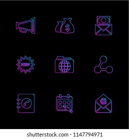 internet  signals  sports  setting  ideas travel  money  envelope  bulb search compass  meter message  icon vector design  flat  collection style creative  icons