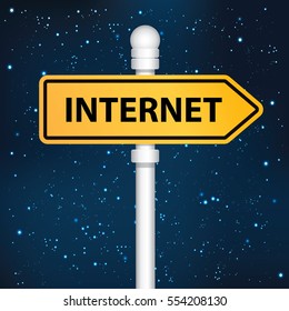 Internet signpost design,clean vector