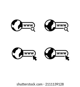 Internet simple flat icon set vector illustration
