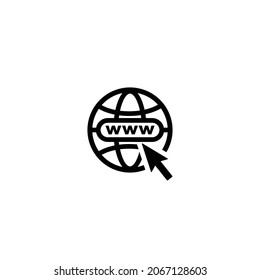 Internet simple flat icon vector illustration