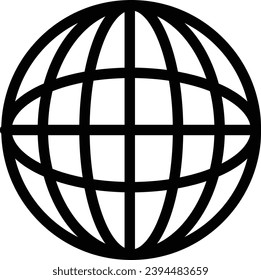 Icono de línea de vector único de Internet