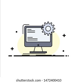Internet site page layout, static Flat Color Icon Vector