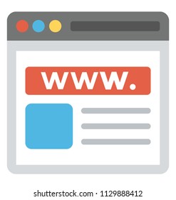 
An internet site, a website flat icon design
