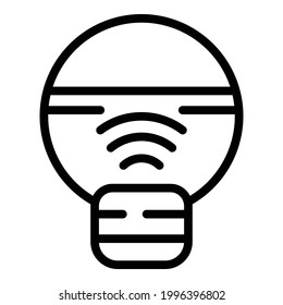 Internet smart lightbulb icon. Outline Internet smart lightbulb vector icon for web design isolated on white background