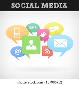 Internet social media concept. Isolated from background. Each icon in separately folder. Vector illustration.