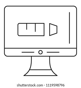 Internet social media icon. Outline internet social media vector icon for web design isolated on white background