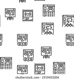 Ilustración delgada de líneas de vectores de medios sociales de Internet