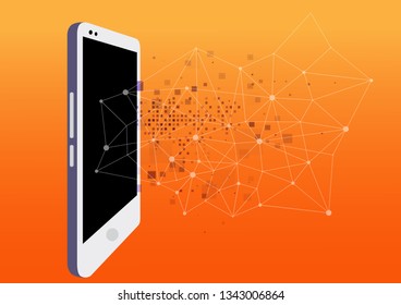 Internet and social networks in your smartphone. programming and development of mobile applications. To log on to the Internet, the concept.