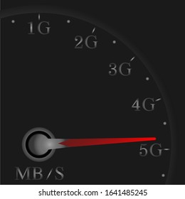Internet speed 5g speedometer dark.