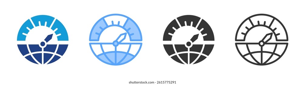 Internet Speed icon set multiple style collection