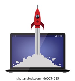 Internet speed metaphor vector illustration design