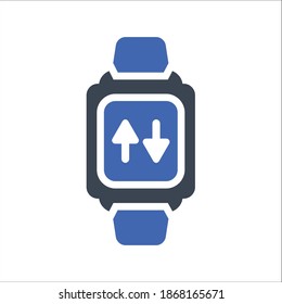 Velocidad de Internet, icono de reloj inteligente