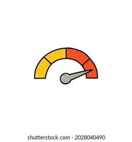 Internet Speed Speedometer icon in color icon, isolated on white background 