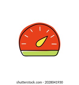 Internet Speed Speedometer icon in color icon, isolated on white background 