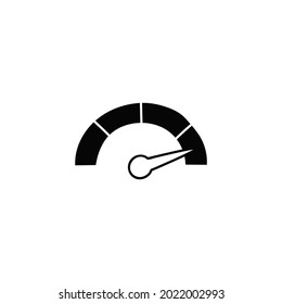 Internet Speed Speedometer icon in solid black flat shape glyph icon, isolated on white background 