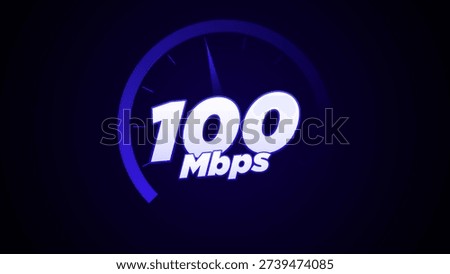 Internet Speed Test 100 Megabits Per Second Dashboard Display.