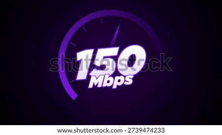Internet Speed Test 150 Megabits Per Second Dashboard Display.