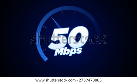 Internet Speed Test 50 Megabits Per Second Dashboard Display. 