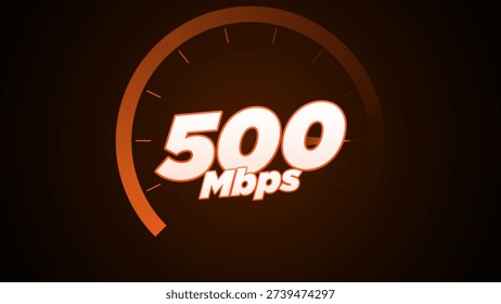 Internet Speed Test 500 Megabits Per Second Dashboard Display.