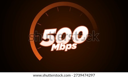 Internet Speed Test 500 Megabits Per Second Dashboard Display.