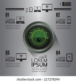 Internet speed test gauge infographics