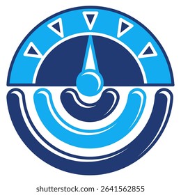 Internet Speed Test icon represented by signal, speed meter Dualtone style.