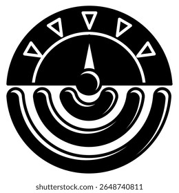 Internet Speed Test icon represented by signal, speed meter Black Filled style.