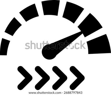 Internet Speed ​​Icon. Vector Illustrations. Speedometer. The Amount of Data Received or Transmitted per Unit of Time. Download Concept
