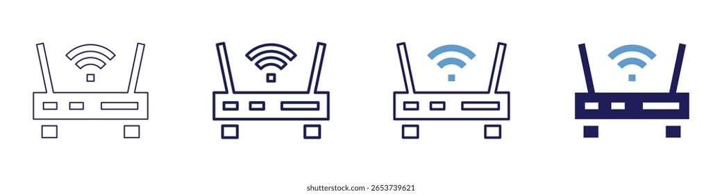 Internet acelera ícone em 4 estilos diferentes. Linha Fina, Linha, Linha Negrito, Duotônico. Estilo duotônico. Traçado editável.