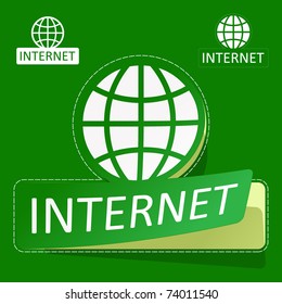 INTERNET. Aufkleber für Design. Vektorgrafik.