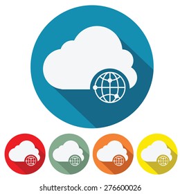 Internet Storage Cloud Web Icon Flat Design Vector Illustration.