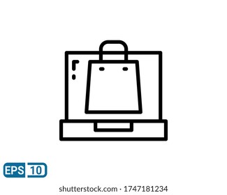 internet store icon isolated on white background. vector illustration in line style. EPS 10 