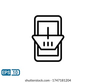 internet store icon in line style isolated on white background. EPS 10