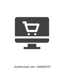 Internet store icon vector, filled flat sign, solid pictogram isolated on white. Online shopping symbol, logo illustration. Pixel perfect