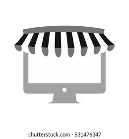 internet store shopping computer gray color vector illustration eps 10