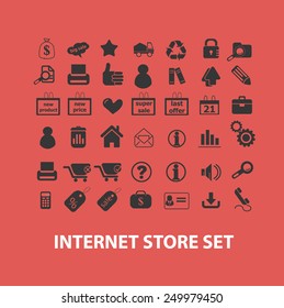 internet store, shopping icons set, vector