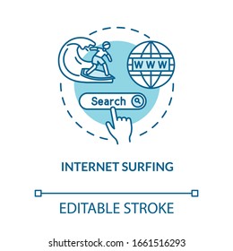 Internet surfing turquoise concept icon. Link to web. Search engine. Global network connection. Roaming idea thin line illustration. Vector isolated outline RGB color drawing. Editable stroke