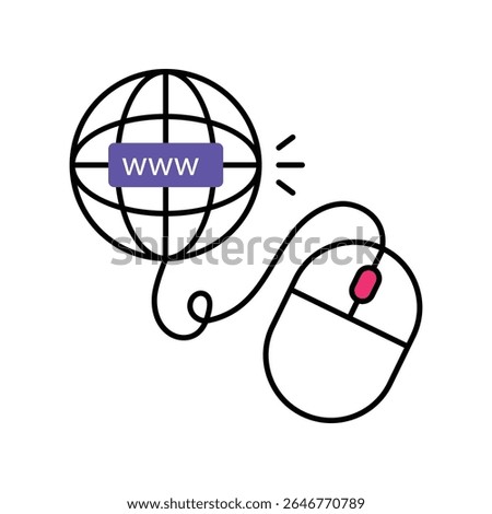 Internet Surfing Vector Filled outline illustration style icon. EPS 10 file