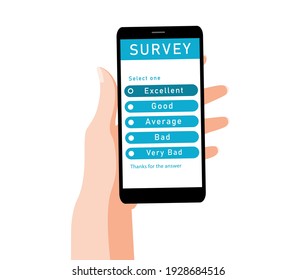 Internet survey concept. Vector illustration. Eps 10.