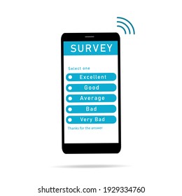 Internet survey concept. Vector illustration in flat style.