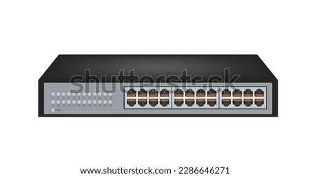 Internet switch with 24 ethernet ports, vector