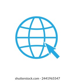 
Internet symbol Go to web Icon. www icon Web click icon. Globe and arrow symbol 5 4 0